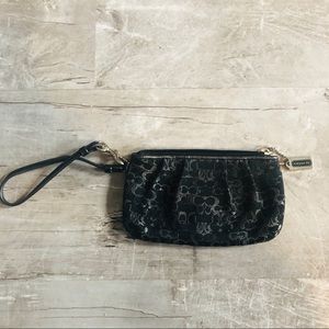 Coach Wristlet- Black/Silver